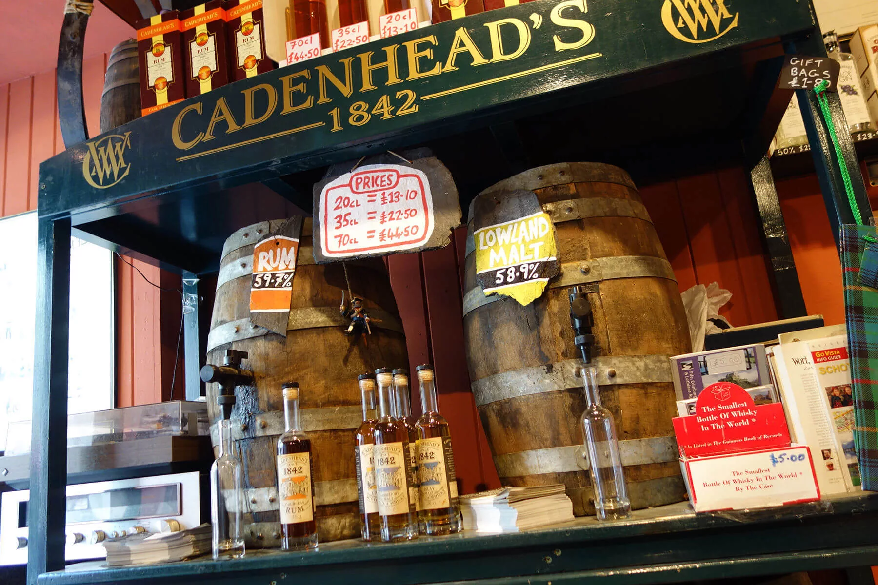 Cadenhead’s Whisky Shop in Edinburgh is a serious place to sample and buy pure whisky