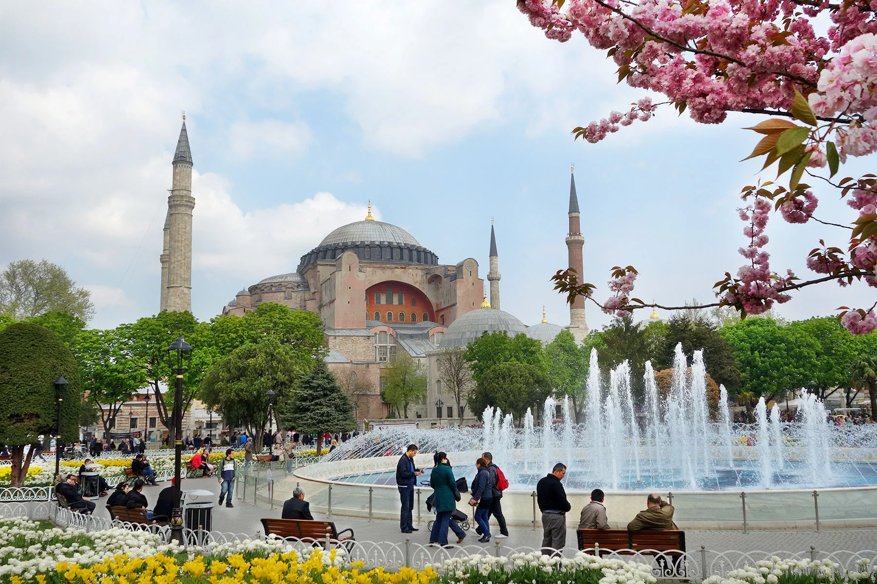 Built by the Byzantine Emperor Justinian in the early sixth century on the grandest scale possible, the Hagia Sophia was later converted into a mosque by the conquering Ottomans