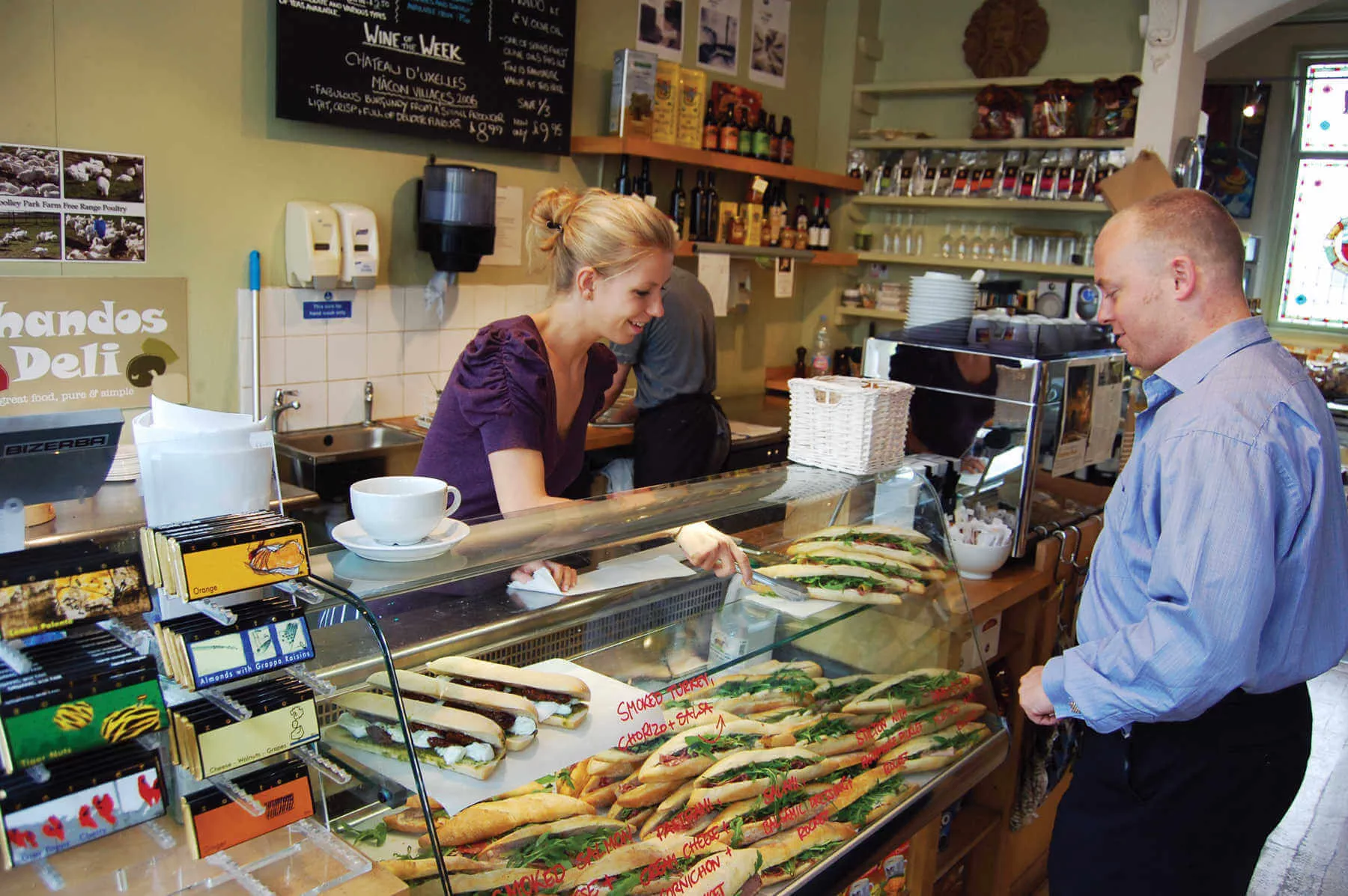 English office workers and savvy tourists get tasty sandwiches at delis