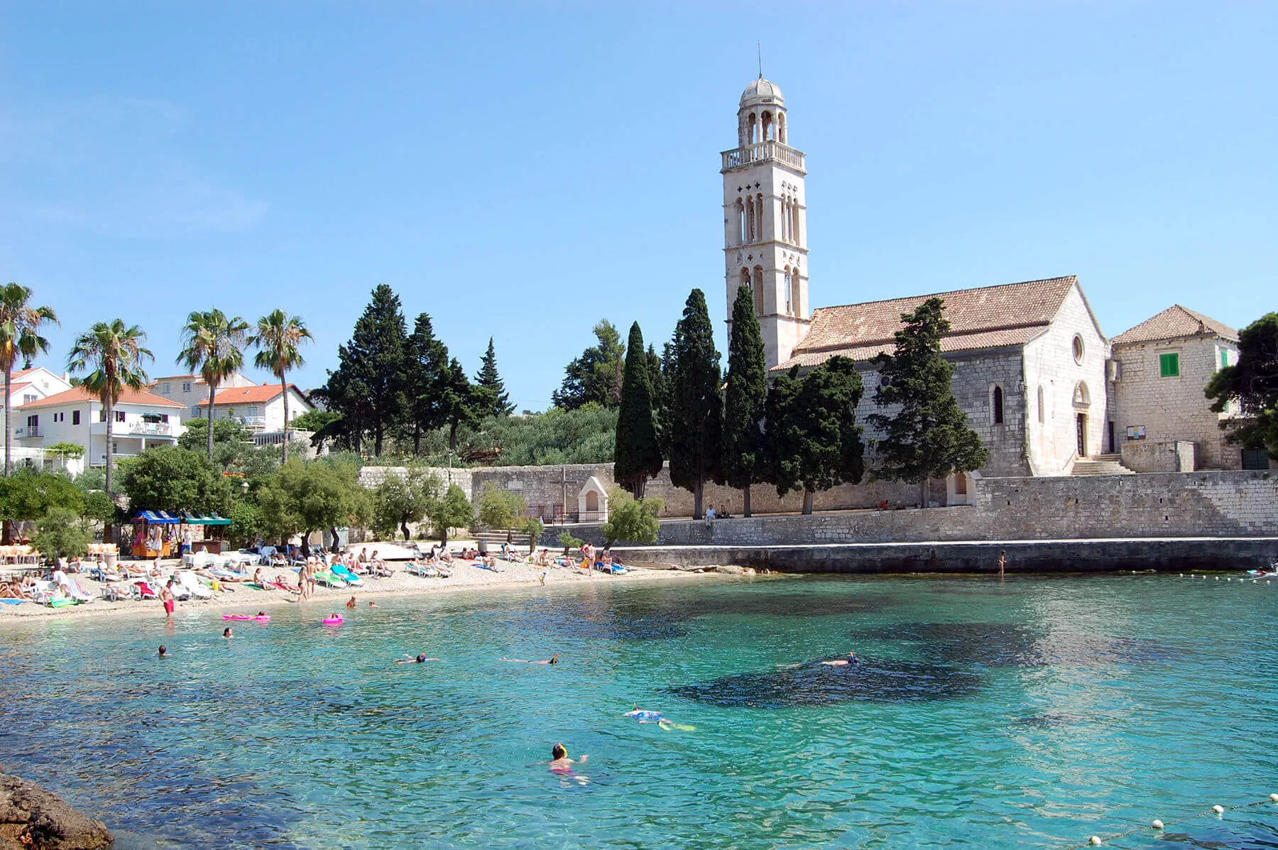 The island of Hvar offers a number of pebbly beaches and crystal-clear water for swimming