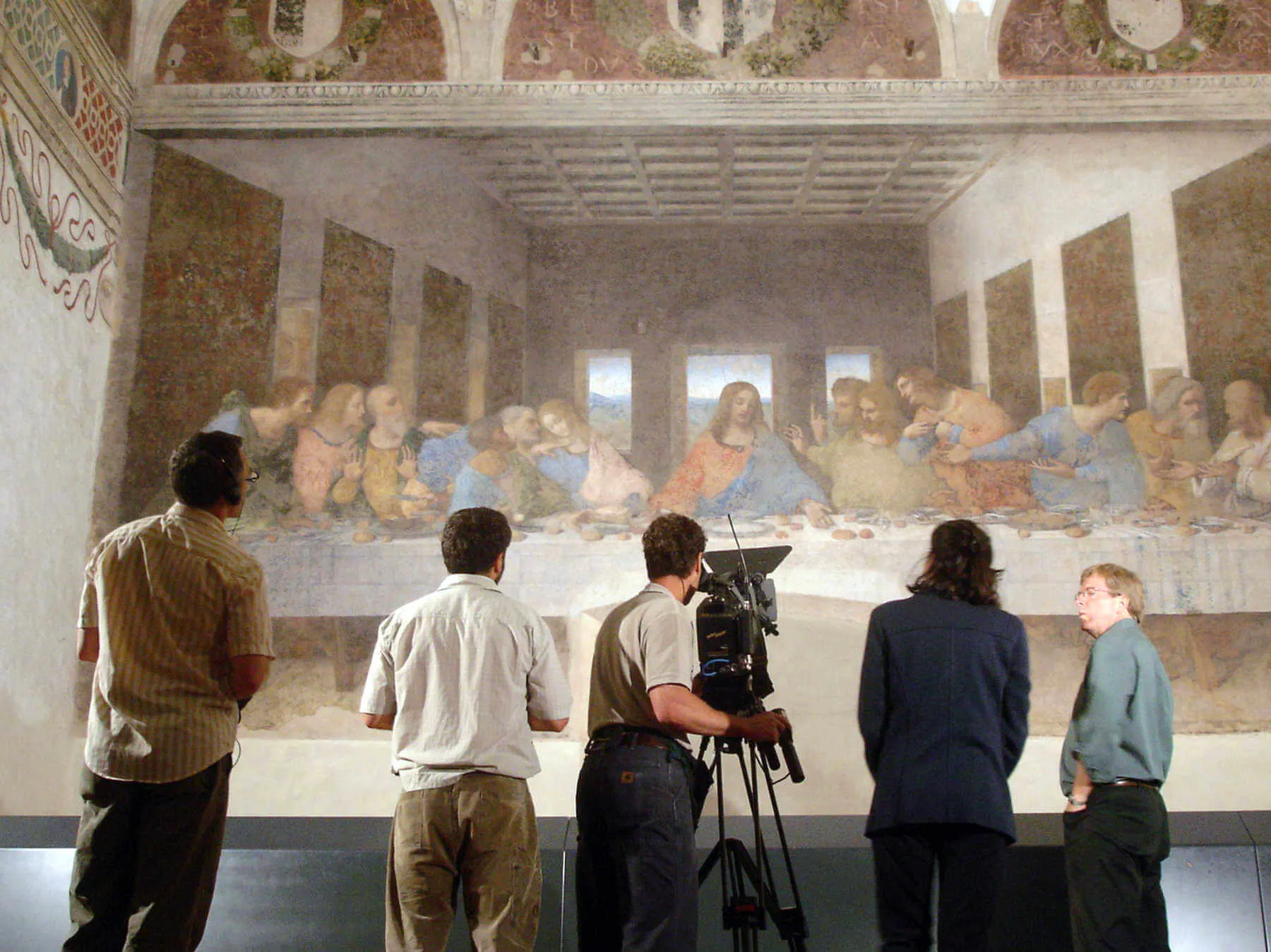 The TV crew for Rick Steves often has access to iconic sights, such as this church in Milan with The Last Supper by Leonardo da Vinci
