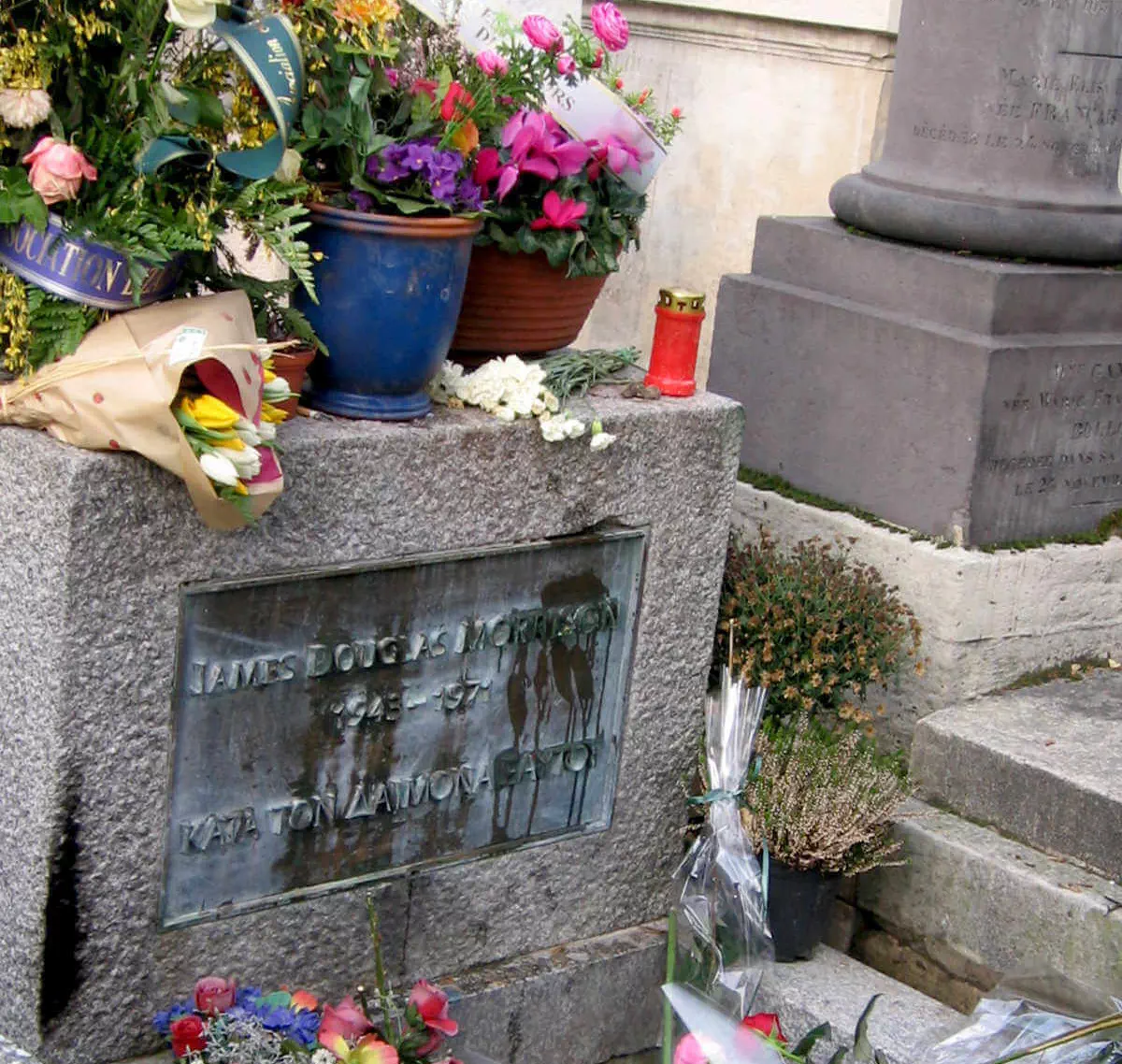 Rock legend Jim Morrison's grave is probably the most popular tomb in Paris' Père Lachaise Cemetery