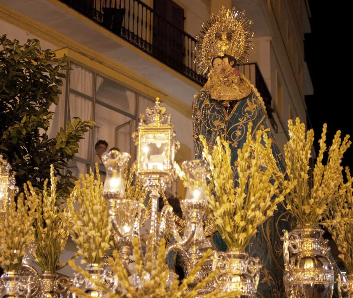 In Spain's Andalucia, religious floats commonly parade through town