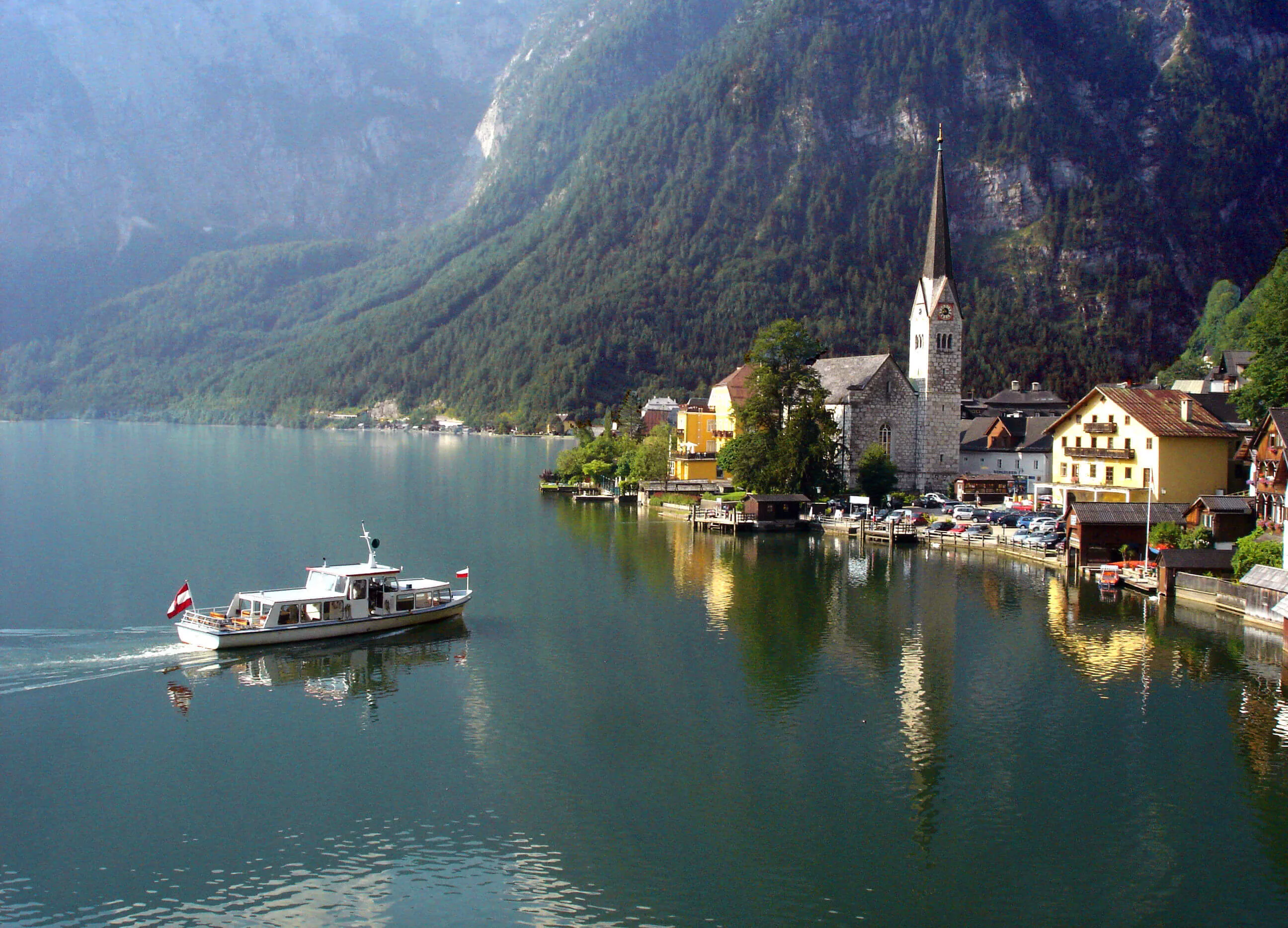 The lakeside hamlet of Hallstatt, in Austria's mountainous Salzkammergut, is a picture-perfect place for a honeymoon