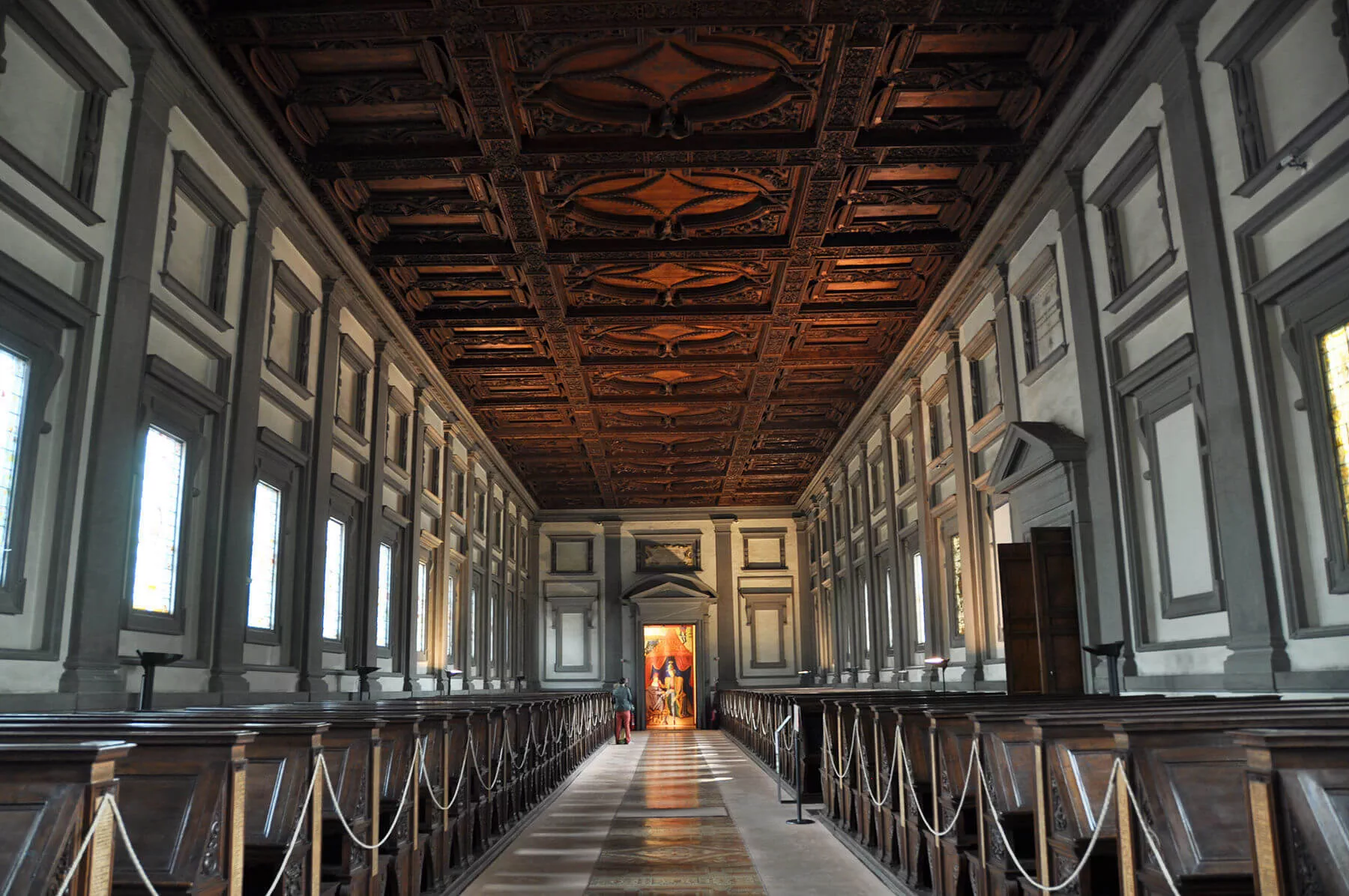 The reading room at the Laurentian Medici library has the quiet grace of a Renaissance church