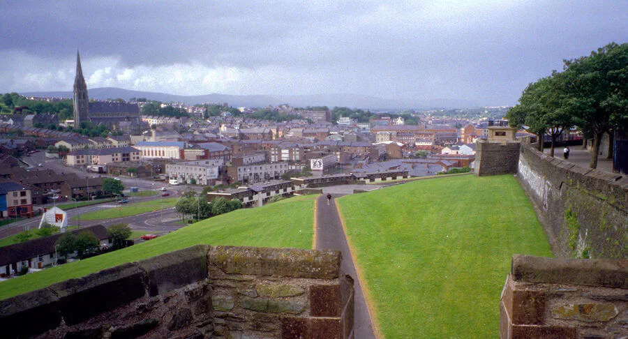 Derry’s 17th-century ramparts create a view walkway around the old city