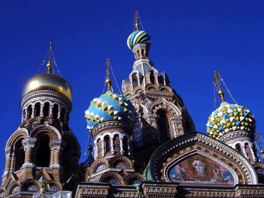 St. Petersburg's Church on Spilled Blood, with its fairy-tale onion domes, commemorates the spot where anarchists assassinated Czar Alexander II