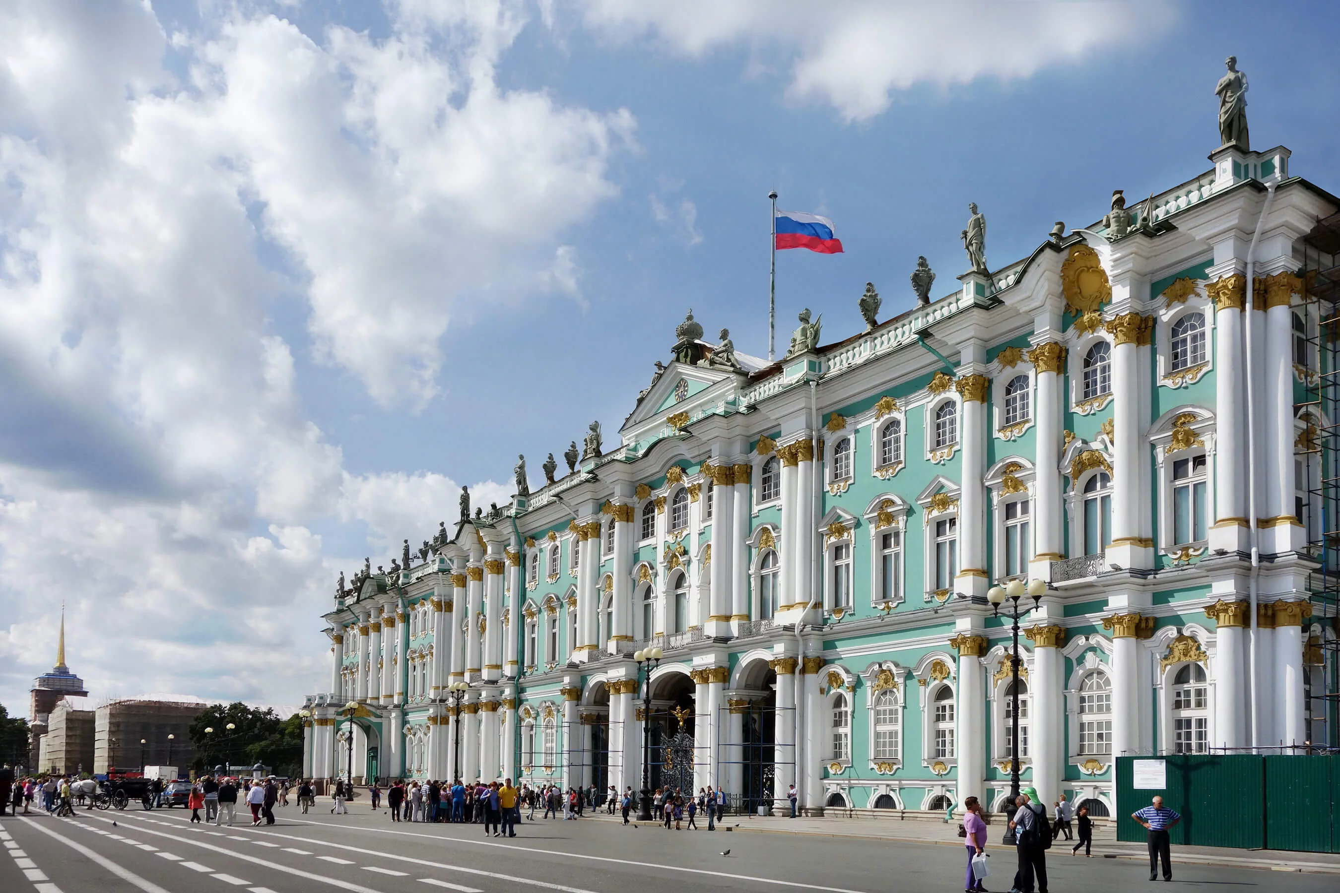 St. Petersburg's enormous Winter Palace, once the home of the czars, is now the home of the Hermitage Museum