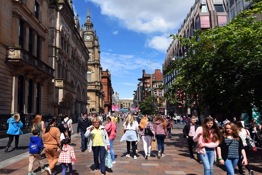 Buchanan Street is the heart of modern, commercial Glasgow — and it's a fascinating place to people-watch