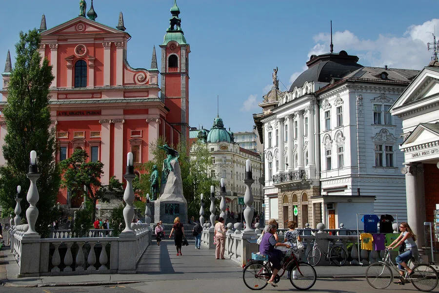 Ljubljana's exquisite architecture reflects its history as a crossroads of Germanic, Mediterranean, and Slavic cultures